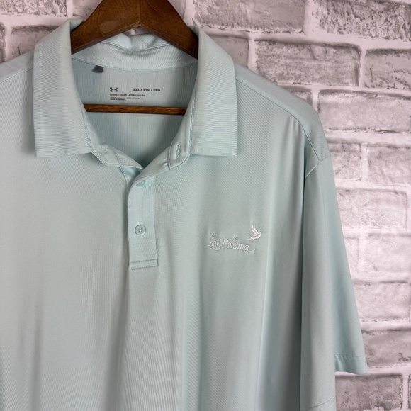 Under Armour x La Paloma GC Mint Green Loose Fit Golf Polo Mens 2XL Stretch - Picture 1 of 8
